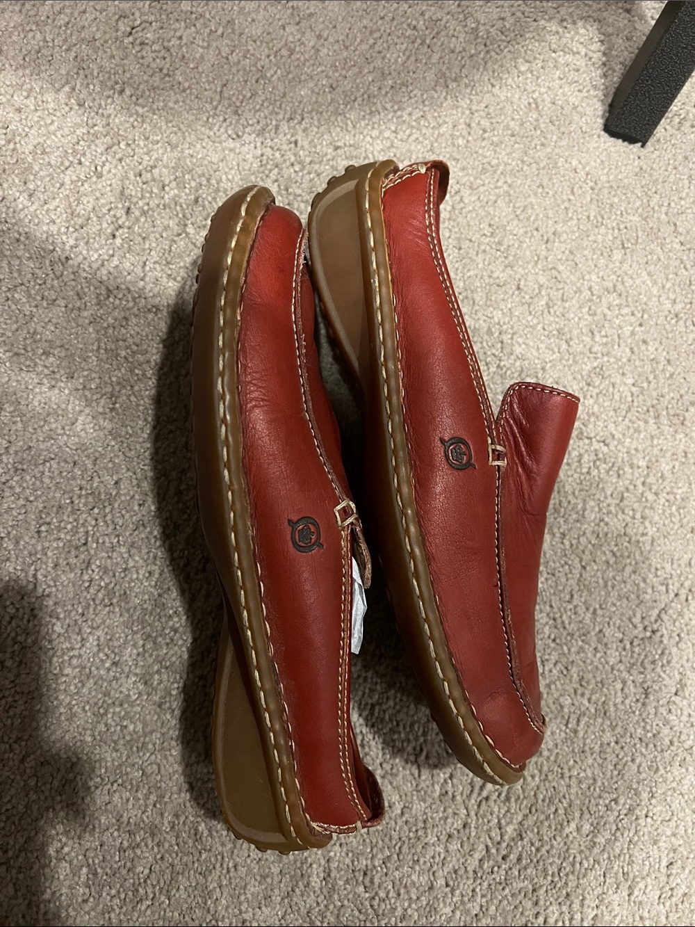 Born Women’s Burgundy Leather Slip-On Loafers